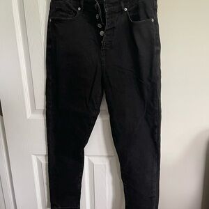 Stylish Black Button-Fly Jeans